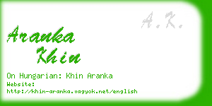 aranka khin business card